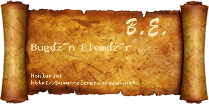 Bugán Elemér névjegykártya