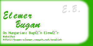 elemer bugan business card